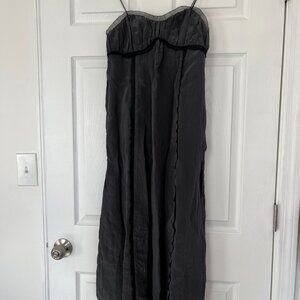 Ganni Shiny Tech Strap Midi Dress - Gray (size 36/4)